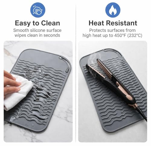 UNITEDIFY Heat Resistant Silicone Mat for Hair Straighteners & Curling Irons