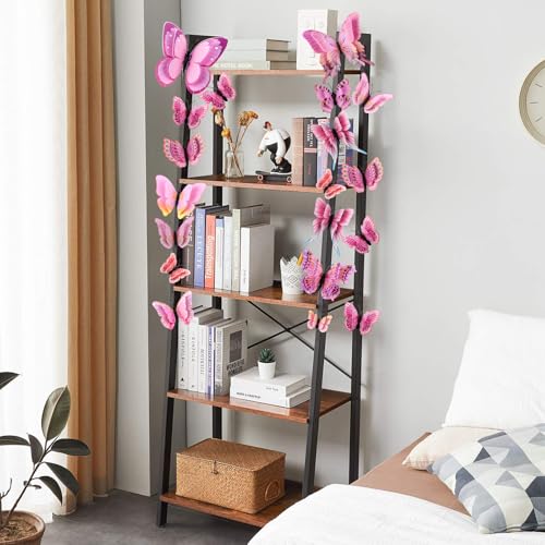 24 PCS 3D Butterfly Wall Stickers with Magnets - Pink Decor
