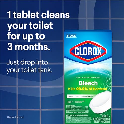 Clorox Ultra Clean Toilet Bowl Tablets - 4 Count Bleach Cleaner