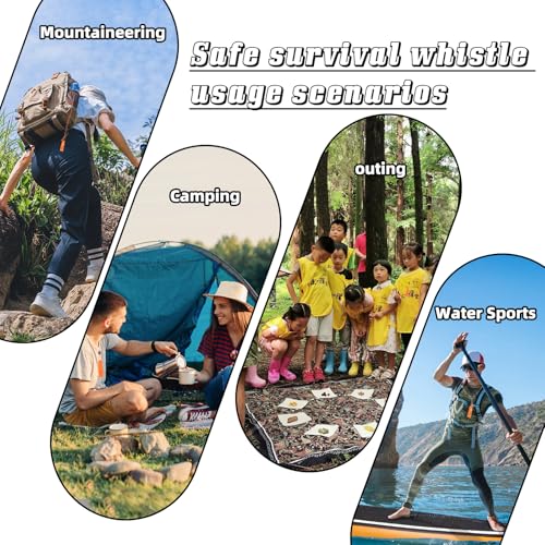 4 Pcs Emergency Whistle - Super Loud Survival Whistle with Lanyard for Safety Alert, Boating, Swimming, Kayaking, Hiking, Camping, Hunting, and Rescue Signaling