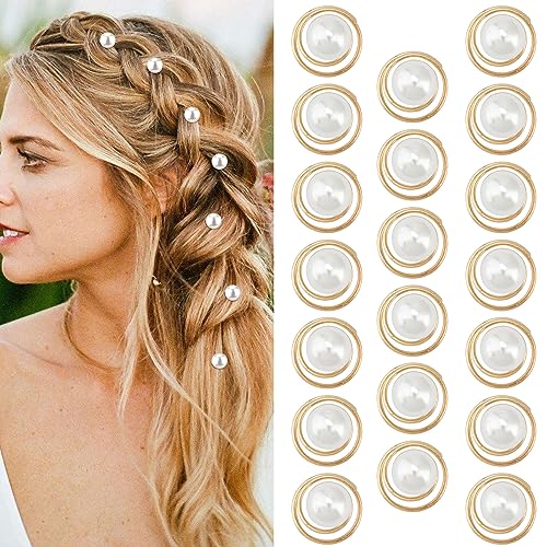 Hapdoo 20pcs Pearl Hair Pins Gold Spiral Bridal Hair Clips for Wedding