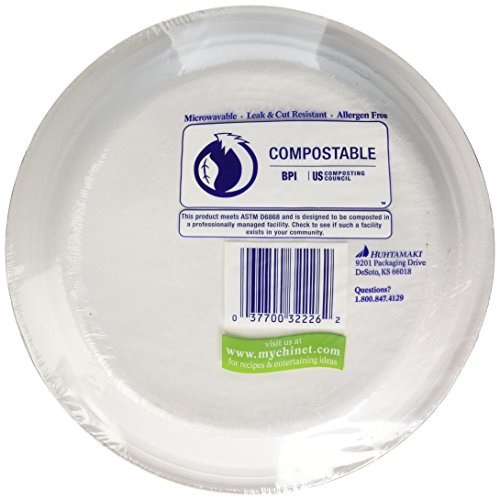 Chinet Classic White Dinner Plates - 32 Pack, Leak Resistant