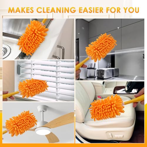 REDONES Reusable Duster Refills for Swiffer - 4 Pack Microfiber