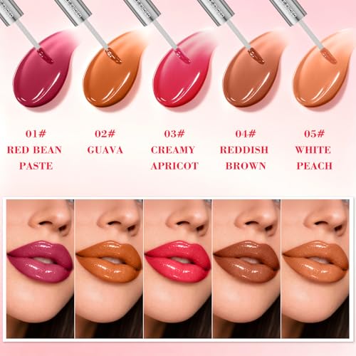 Aubelnmay Dual-Ended Peel-Off Lip Stain & Liner, Waterproof Long-Lasting Red Bean Paste