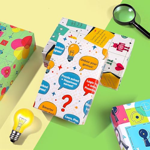 Pineraap Robot-Themed Wrapping Paper Set - 12 Sheets, 20"x28"
