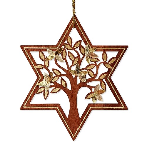 Papyrus Bar Mitzvah Card Wishing You The Very Best - Square Blue Design with Star of David Charm, Foil Accents, 5.75 x 5.75 Inches, Includes Envelope