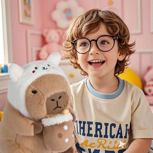 Cute Capybara Plush Toy - Soft Stuffed Animal Doll with Bunny Ears, 12 Inch