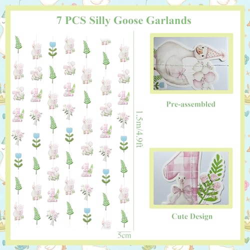 Silly Goose Birthday Decorations Set - 7 Paper Garland Banners
