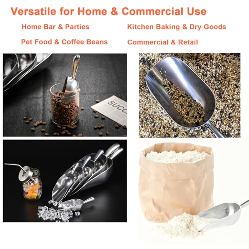 6 OZ Premium Cast Aluminum Utility Scoop for Kitchen & Bar