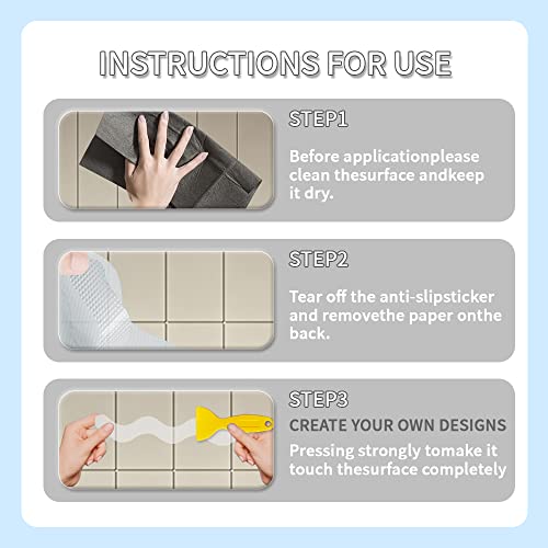 WIBUE 24-Piece Non-Slip Bathtub Stickers - Wave Shape Safety Decals