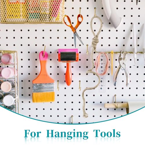 50 Pcs 1-Inch Mini S Hooks - Heavy Duty Gold Iron Wire Hanging Hooks