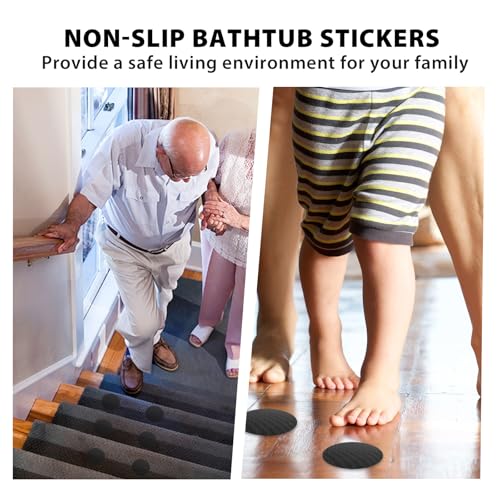 24 PCS Black Round Non-Slip Bathtub Stickers - Adhesive Decals