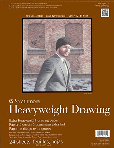 Strathmore 400 Series Heavyweight Drawing Pad, 11x14, 100lb, 24 Sheets