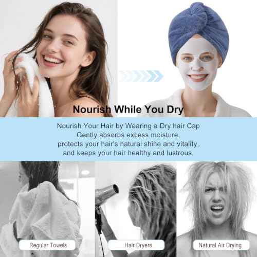 Microfiber Hair Drying Towel Wrap - Quick-Dry Turban for Wet Hair