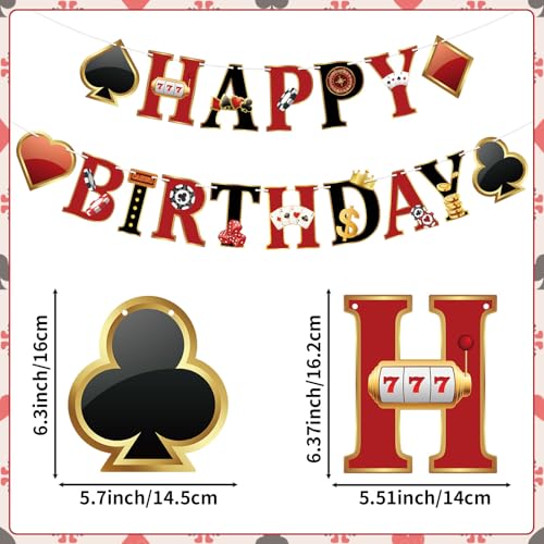 Casino Birthday Banner for Las Vegas Theme Party Decorations