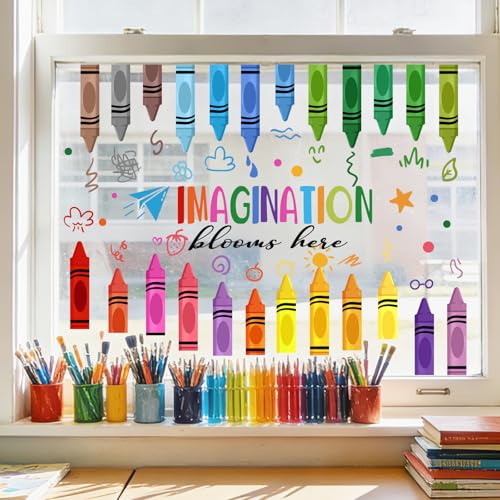 Colorful Crayon Window Clings - Back to School Decor