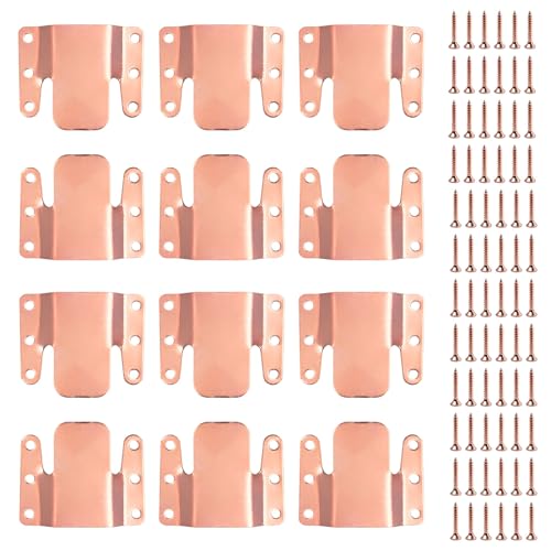 Universal Sectional Sofa Connector Brackets – Heavy-Duty Rose Gold (12 Pack)