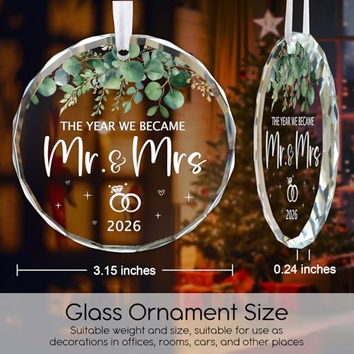 Personalized Wedding Ornament for Couples 2026 - Bridal Shower Keepsake Gift