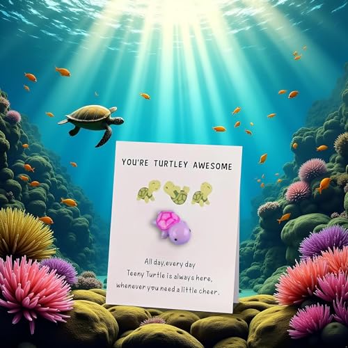 Mini Pocket Hug Turtle with Inspirational Card - Turtley Awesome Gift