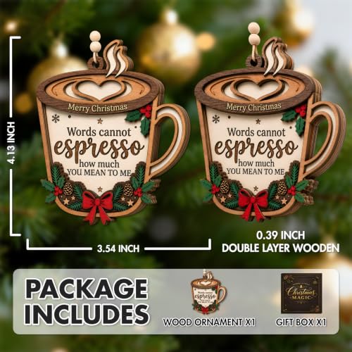 Friendship Christmas Ornament for Women - Best Friend Gift with Coffee Mug Design