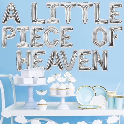 A Little Piece of Heaven Cloud Balloon Banner Baby Shower Decor