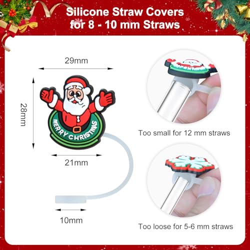 Christmas Silicone Straw Topper for Stanley 30 & 40 oz Tumblers