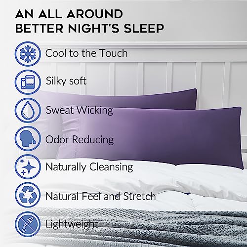 YnM King Cooling Pillowcase 2 Pack - Lavender, Ultra-Breathable