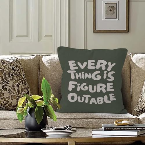 Everything is Figureoutable Pillow Cover 18x18 - Inspirational Decor