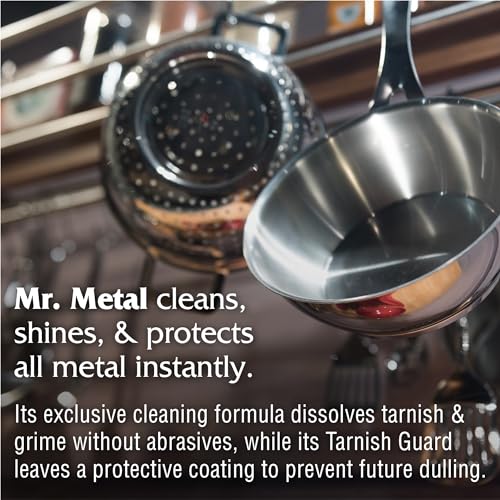 Mr. Metal Non-Abrasive Metal Polish - 8 oz Tarnish Remover for Silver, Brass, Copper & More