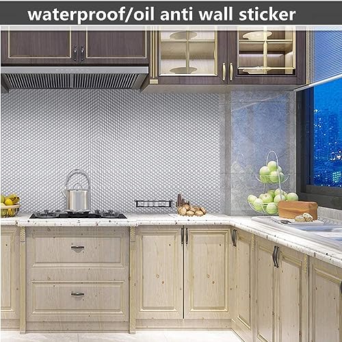 Self-Adhesive Kitchen Backsplash Stickers - 15.7x196.9 Inch Aluminum Foil