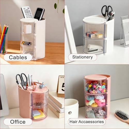 Rotating Hair Accessories Organizer & Makeup Brush Holder