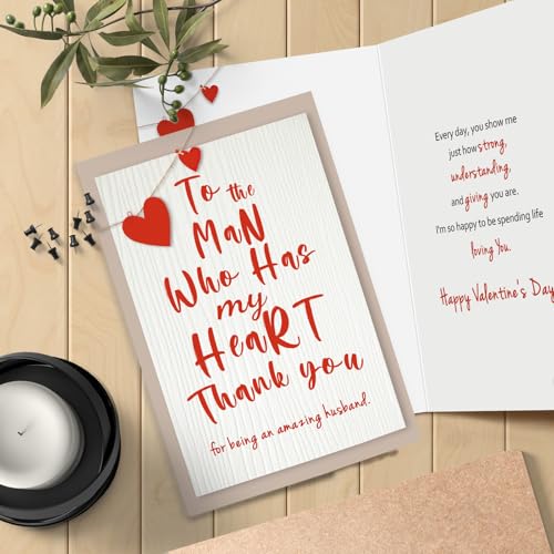 Heartfelt Valentine's Day Card for Husband - 8x5 Durable Design
