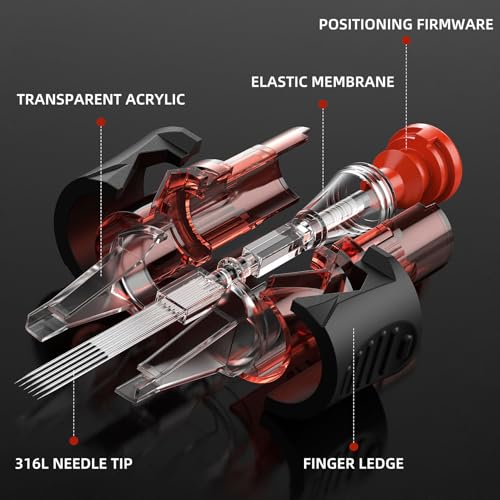 Ackbun 1205RM Curved Magnum Tattoo Cartridge Needles with Finger Ledge 20Pcs