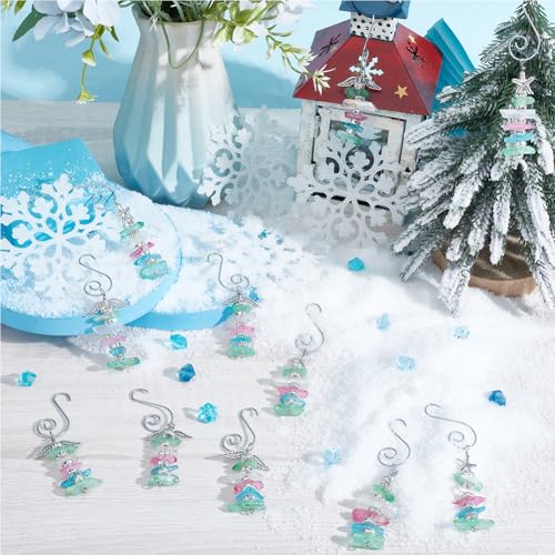 OLYCRAFT 12Pcs Christmas Crystal Beaded Tree Ornaments with Hooks