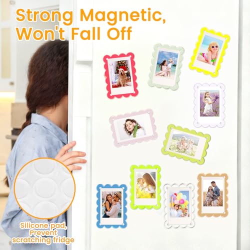 Colorful 4 Pack Acrylic Magnetic Photo Frames for Instax Mini