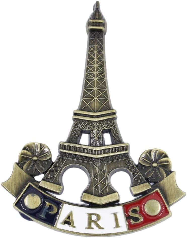 Bronze 3D Metal Eiffel Tower Refrigerator Magnet Paris Souvenir Decor