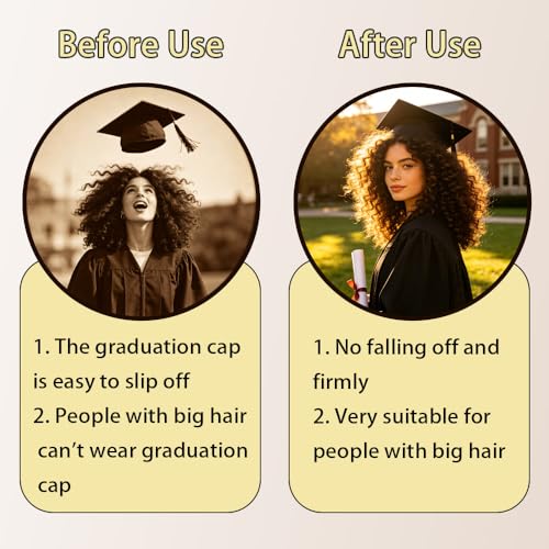Deovige Graduation Cap Headband 2PCS - Anti-Fall Cap Insert & Holder