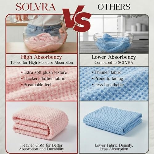 3 Pack Large Microfiber Hair Towel Wraps for Women - Quick Dry & Anti-Frizz