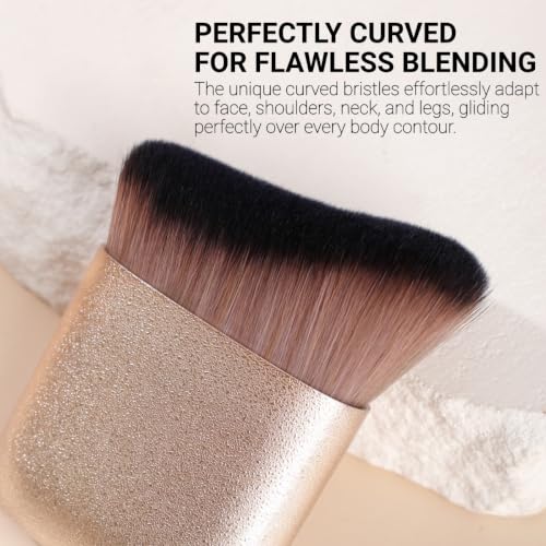 Shiichen Angled Kabuki Foundation Brush for Face and Body - Ultra Soft Vegan Makeup Brush
