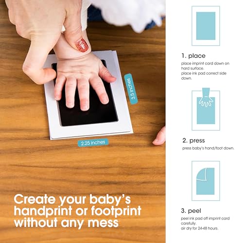 Pearhead Clean-Touch Blue Ink Pad Kit for Newborn Handprints & Footprints