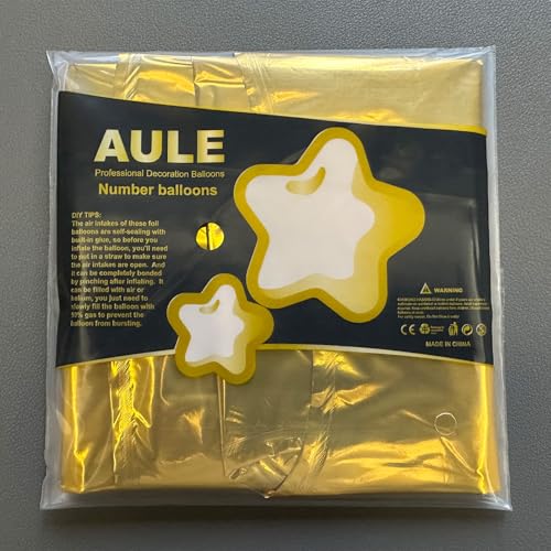 AULE 40 Inch Gold Number Balloon 1 Jumbo Foil for Parties