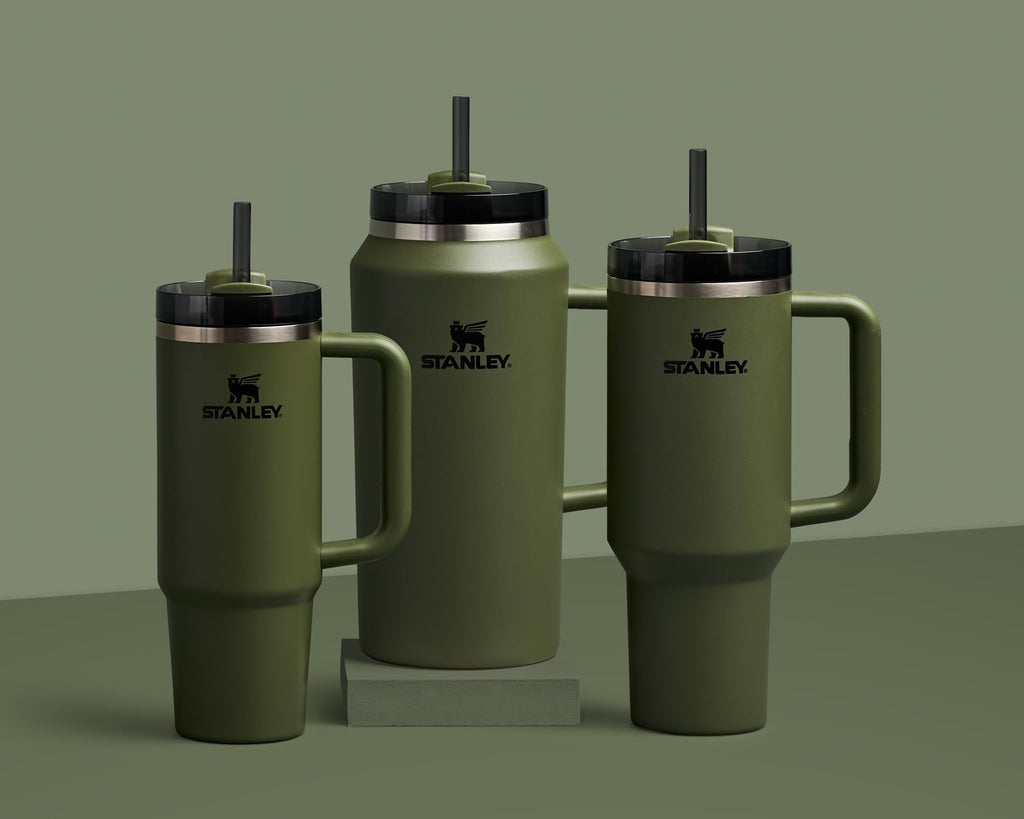 STANLEY Quencher H2.0 Tumbler - 64 oz Insulated Stainless Steel Cup with Handle & Straw | BPA-Free | Dried Pine