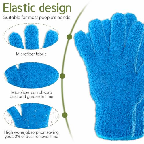 Microfiber Plant Dusting Gloves for Indoor & Outdoor Cleaning