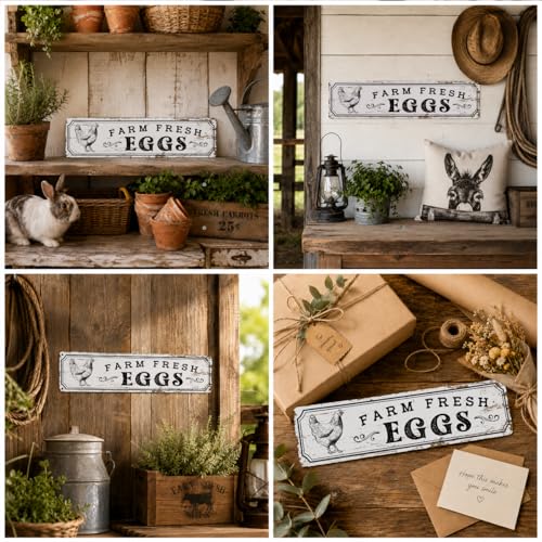 Rustic Farmhouse Chicken Coop Metal Sign - Color 01, 15.7-inch Farm Decor
