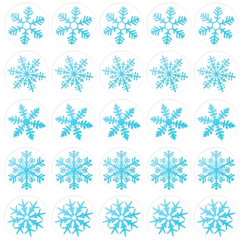 500 Pcs Snowflake Envelope Seals & Christmas Stickers Blue