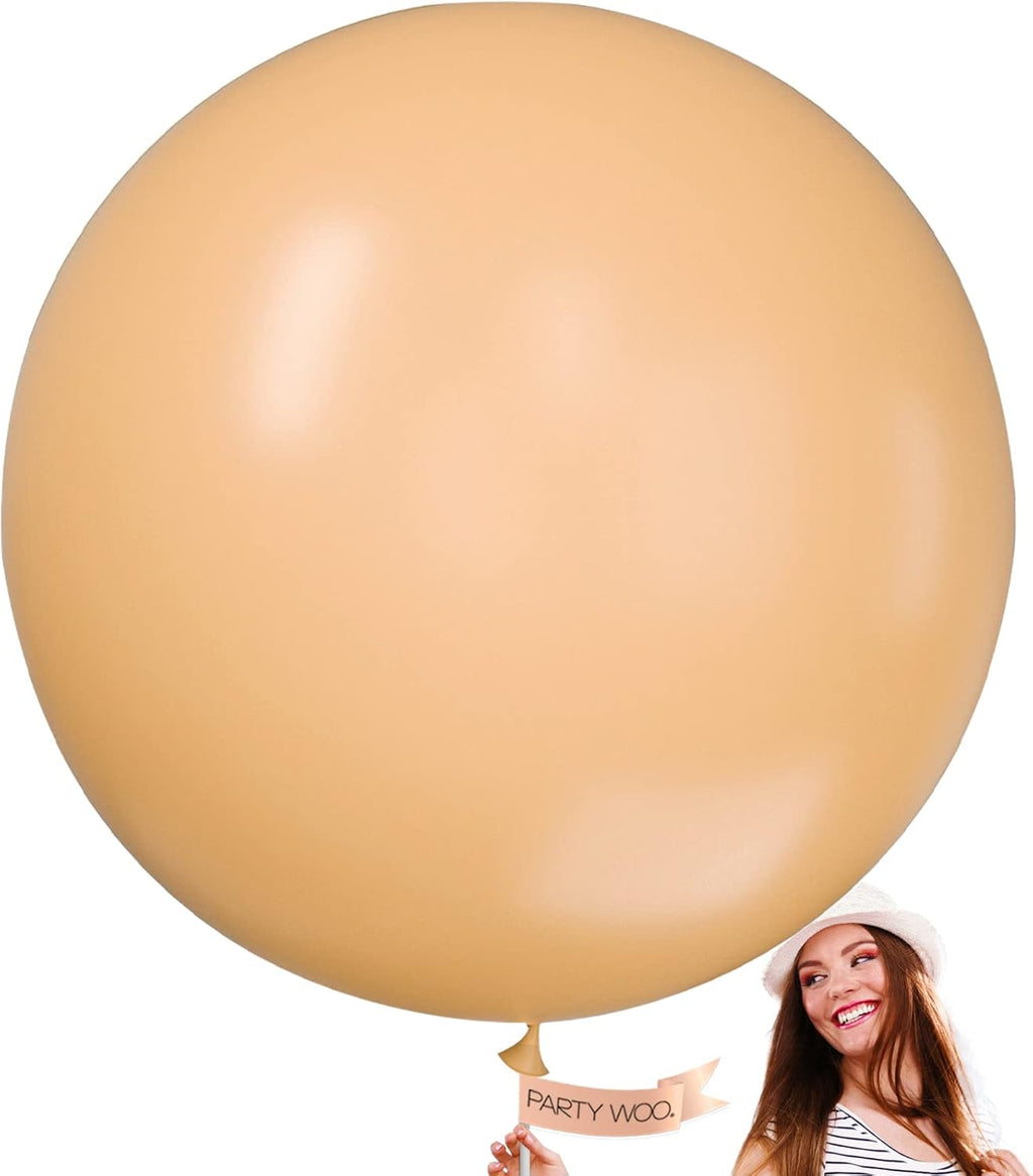 PartyWoo 36-Inch Nude Balloons - Apricot Boho Latex for Jungle Safari & Thanksgiving Celebrations