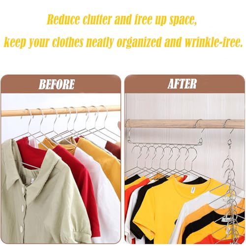 4-Pack Metal Space Saving Hangers for Closet Organization