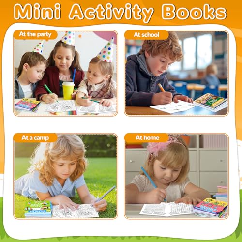 48 Mini Activity Books for Kids - Bulk Coloring & Puzzle Party Favors