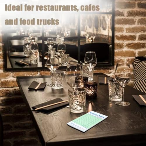 Officeva 6 Pack Green Guest Check Server Note Pads - 300 Order Sheets