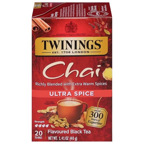 Twinings Ultra Spice Chai Black Tea Bags - 20 Individually Wrapped